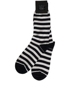 Dolce & Gabbana Black White Stripes Cotton Mid Calf Accessory Socks