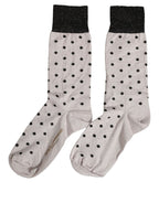Dolce & Gabbana Gray Viscose Stretch Dotted Women Accessory Socks