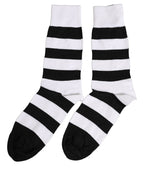 Dolce & Gabbana Black White Stripes Mid Calf Accessory Socks