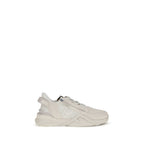 Fendi White Calf Leather Bos Taurus Athletic Sneakers