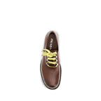 Prada Brown Calf Leather Bos Taurus Slip-On Loafers