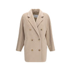 Max Mara Beige Wool Oves Aries Full-Length Jacket