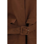Fabiana Filippi Brown Cotton Full-Length Jacket
