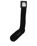 Dolce & Gabbana Black Viscose Logo Over The Calf Accessory Socks