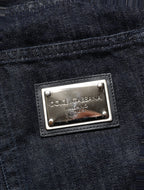 Dolce & Gabbana Dark Blue Relaxed Wide Leg Cotton Denim Jeans