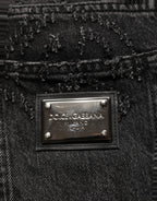 Dolce & Gabbana Dark Gray Cotton WideLeg Oversize Denim Jeans