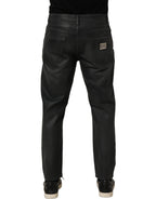Dolce & Gabbana Dark Gray Cotton Loose Fit Men Denim Jeans