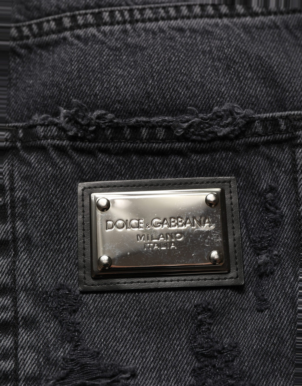 Dolce & Gabbana Dark Gray Cotton Ripped Men Denim Jeans