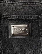 Dolce & Gabbana Dark Gray Cotton Baggy Cargo Men Denim Jeans