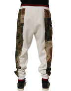Dolce & Gabbana White Camouflage Patchwork Sweatpants Pants