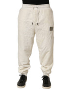 Dolce & Gabbana Off White Terry Cotton Plush Men Jogger Pants