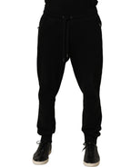 Dolce & Gabbana Black Cotton Logo Jogger Men Sweatpants Pants