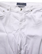 Jacob Cohen White Skinny Fit Mid Waist Men Denim Trouser Jeans