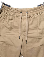 Dolce & Gabbana Beige Cotton Cargo Drawstring Trouser Pants