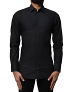 Dolce & Gabbana Black GOLD Long Sleeves Formal Dress Shirt