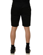 Dolce & Gabbana Black Cotton Mid Waist Men Bermuda Shorts