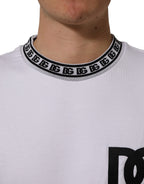 Dolce & Gabbana White Cotton Crew Neck Sweatshirt Sweater
