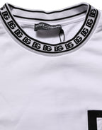 Dolce & Gabbana White Cotton Crew Neck Sweatshirt Sweater