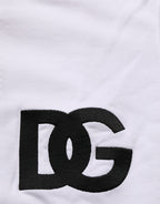 Dolce & Gabbana White Cotton Crew Neck Sweatshirt Sweater