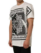 Dolce & Gabbana White Bandana Print Cotton Crew Neck T-shirt