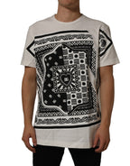 Dolce & Gabbana White Bandana Print Cotton CrewNeck T-shirt