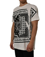 Dolce & Gabbana White Bandana Print Cotton CrewNeck T-shirt