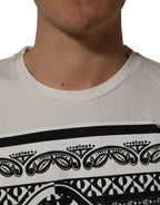 Dolce & Gabbana White Bandana Print Cotton CrewNeck T-shirt
