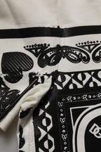 Dolce & Gabbana White Bandana Print Cotton Crew Neck T-shirt