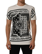 Dolce & Gabbana White Bandana Print Cotton Crew Neck T-shirt