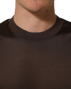 Dolce & Gabbana Brown Silk Crew Neck Short Sleeves T-shirt
