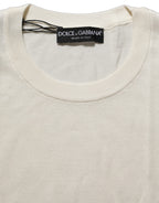 Dolce & Gabbana Off White Crew Neck Short Sleeves T-shirt