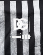 Dolce & Gabbana Blue Striped Print Cotton Crew Neck T-shirt