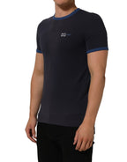 Dolce & Gabbana Dark Blue Cotton Stretch Round Neck T-shirt