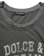 Dolce & Gabbana Dark Gray Graphic Print Tank Men Top T-shirt