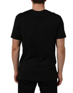 Dolce & Gabbana Black Cotton Crew Neck Short Sleeve T-shirt
