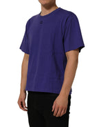 Dolce & Gabbana Violet Cotton Crew Neck Short Sleeve T-shirt