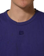 Dolce & Gabbana Violet Cotton Crew Neck Short Sleeve T-shirt