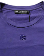 Dolce & Gabbana Violet Cotton Crew Neck Short Sleeve T-shirt