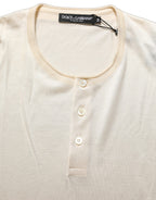Dolce & Gabbana White Short Sleeve Collared Polo T-shirt