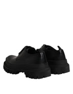 Dolce & Gabbana Black Leather Hi-Trekking Derby Shoes