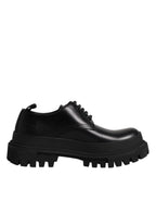 Dolce & Gabbana Black Leather Hi-Trekking Derby Shoes