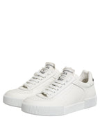 Dolce & Gabbana White Miami Leather Low Top Men Sneakers Shoes
