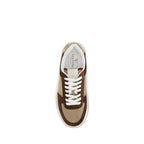 Valentino Garavani Brown Calf Leather Bos Taurus Athletic Sneakers