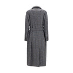 Brunello Cucinelli Gray Alpaca Vicugna Pacos Coat