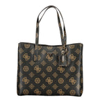 Guess Jeans Brown Polyurethane Women's Bag with Dual Handles and Spacious Compartments