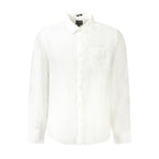 Guess Jeans White Linen Mens Shirt
