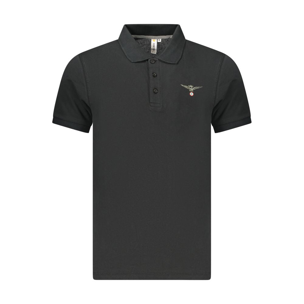 Accademia Militare Black Cotton Men's Polo Shirt