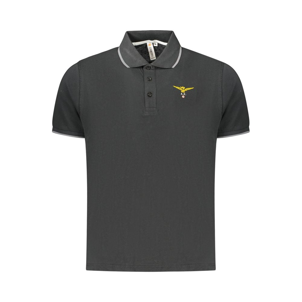 Accademia Militare Nero Cotton Men Polo