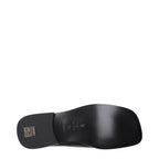 The Attico Black Leather Slip-On Loafers