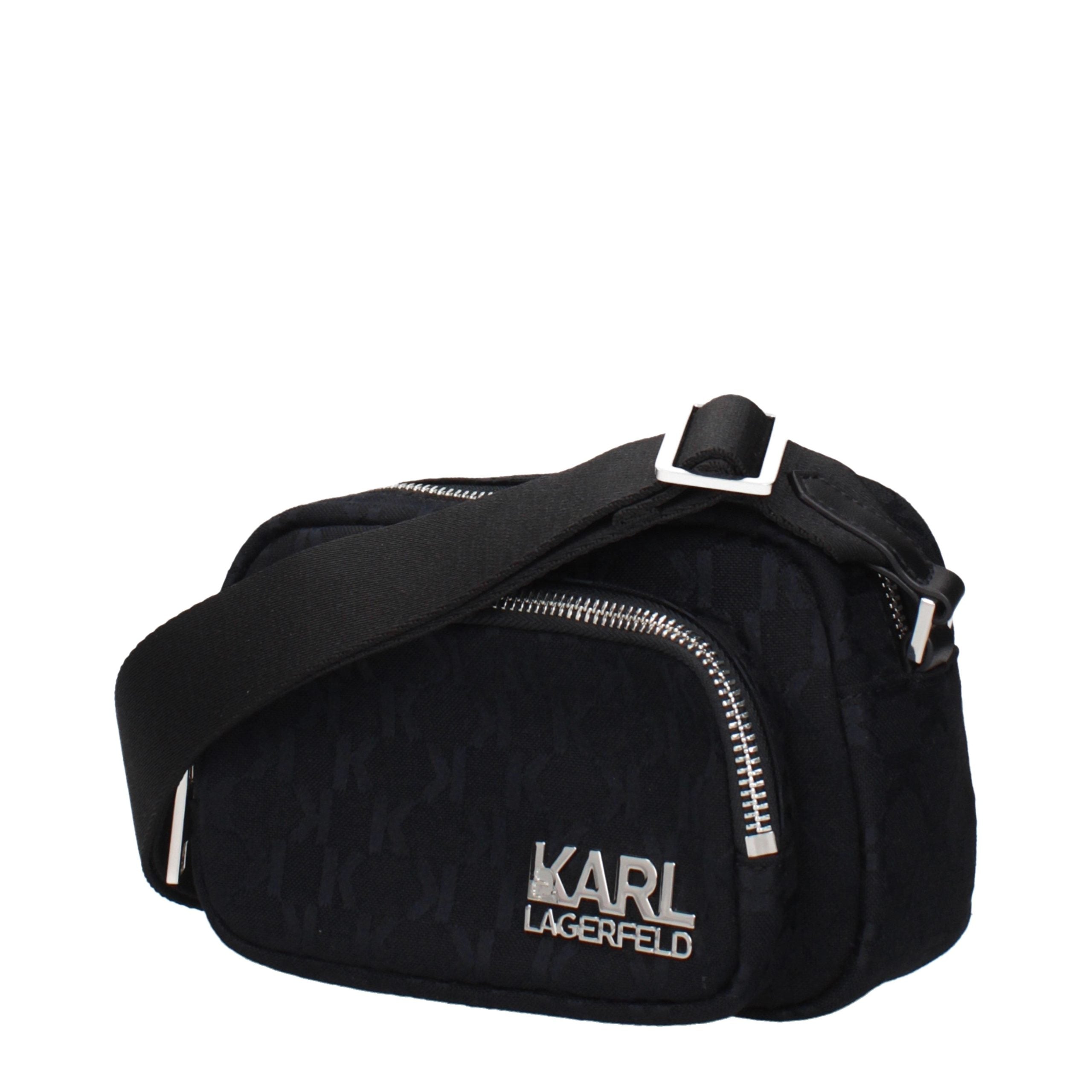Karl Lagerfeld Black Fabric Crossbody Bag